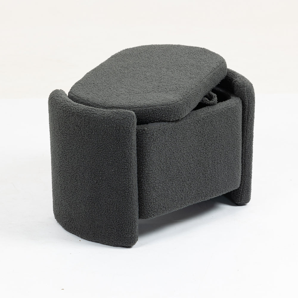 Mid Century Modern Accent Chair with Wood Frame, Upholstered Living Room Chairs with Waist Cushion, Reading Armchair for Bedroom Sunroom