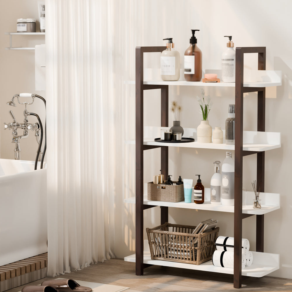 Multifuction Bookcase with Solid Wood Frame,Mix Color Plant Standing for Home Decro