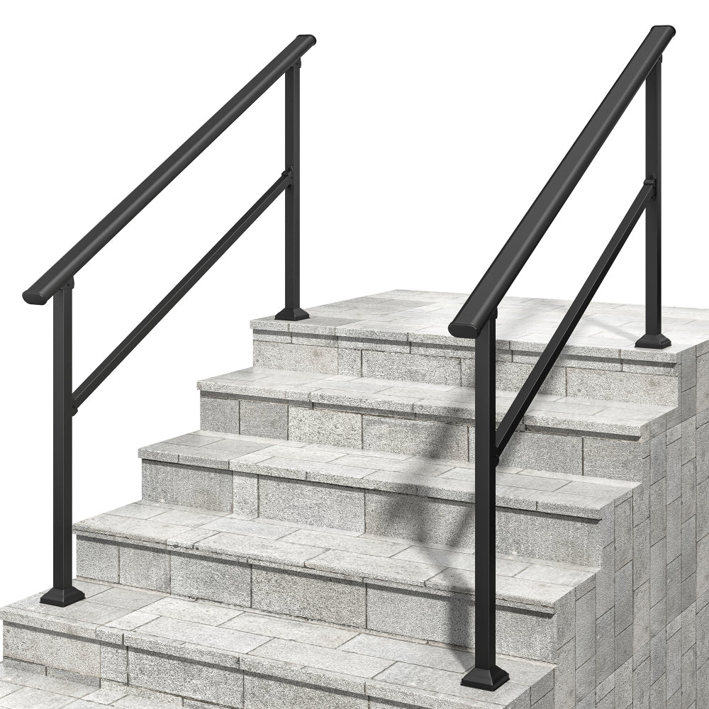 Hand Rails for Outdoor Steps, 2-3 Step Handrail 2 Pack