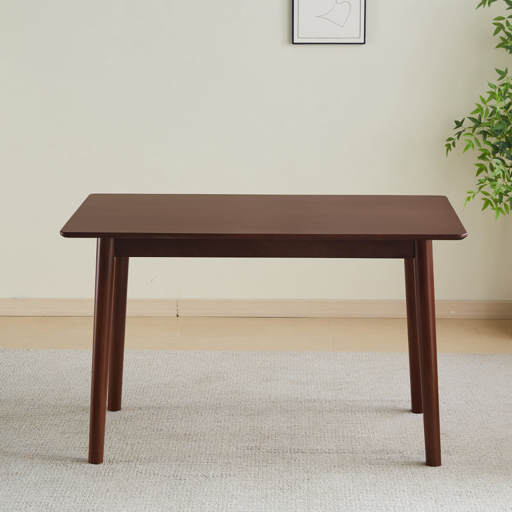 47-inch dining table Walnut color solid wood kitchen table Dining table suitable for small space kitchenette table modern home furniture