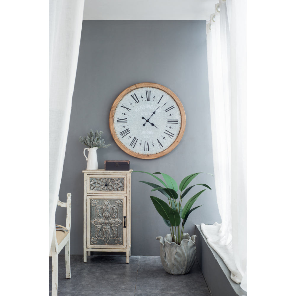 D32.3" Grant Oversized Wall Clock with Fir Wood Frame