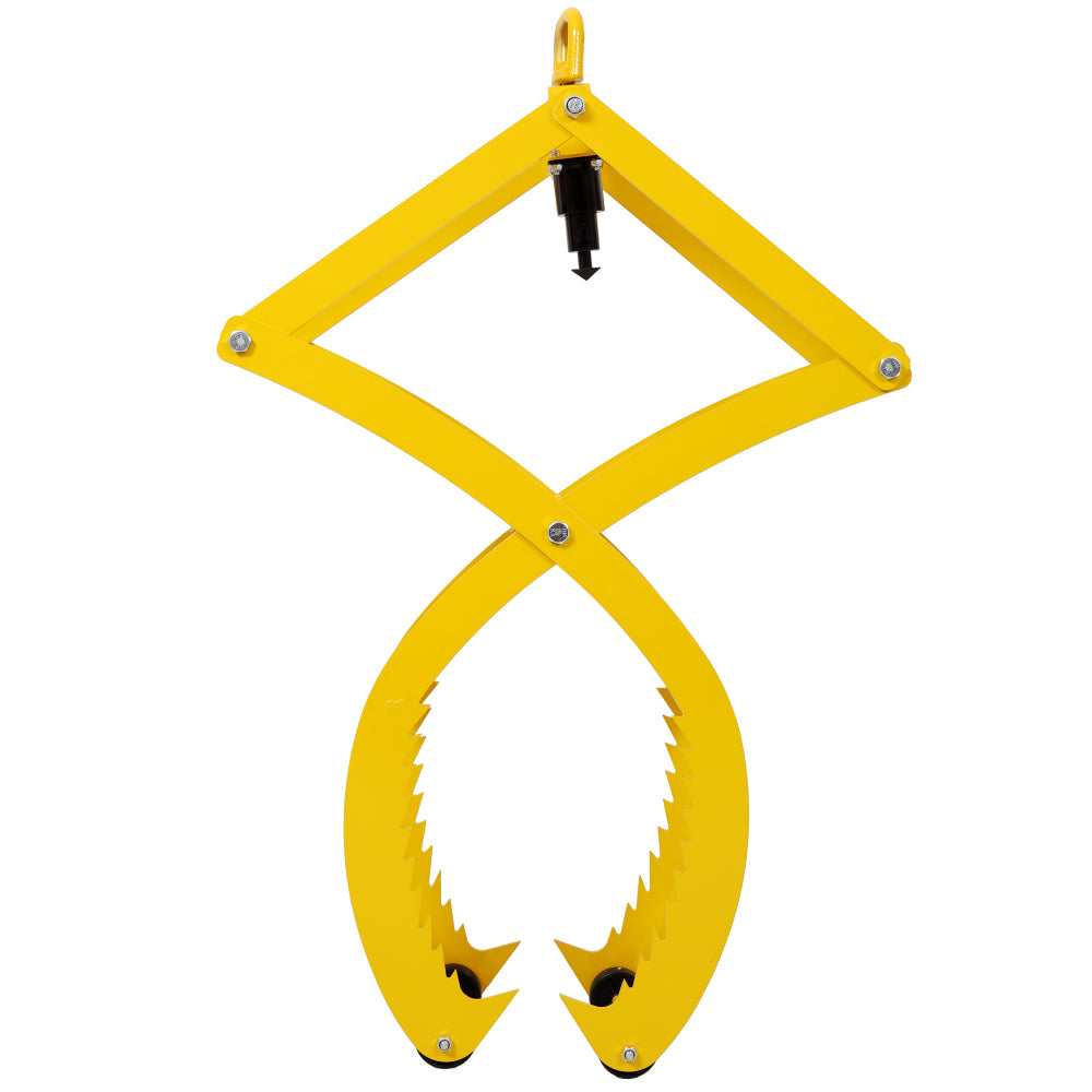 Automatic Grip and Release Log Tongs, 360° Swivel Lifting Tongs with 4 Claws 25" Open, 3300 LBS Load Capacity, Fit For Forklift, ATV, Tractor and so on. Yellow Color
