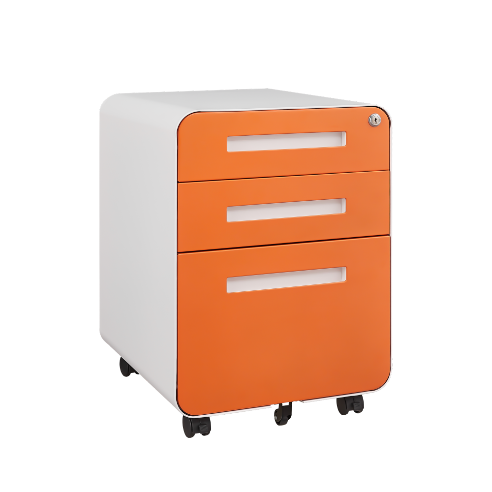3 Drawer Mobile File Cabinet Under Desk Office,Simple Style Versatile Storage Cabinet for Legal/Letter/A4 Files, 5 Wheel Design Anti-Tilting Cold Rolled Steel Waterproof Moisture-Proof Black