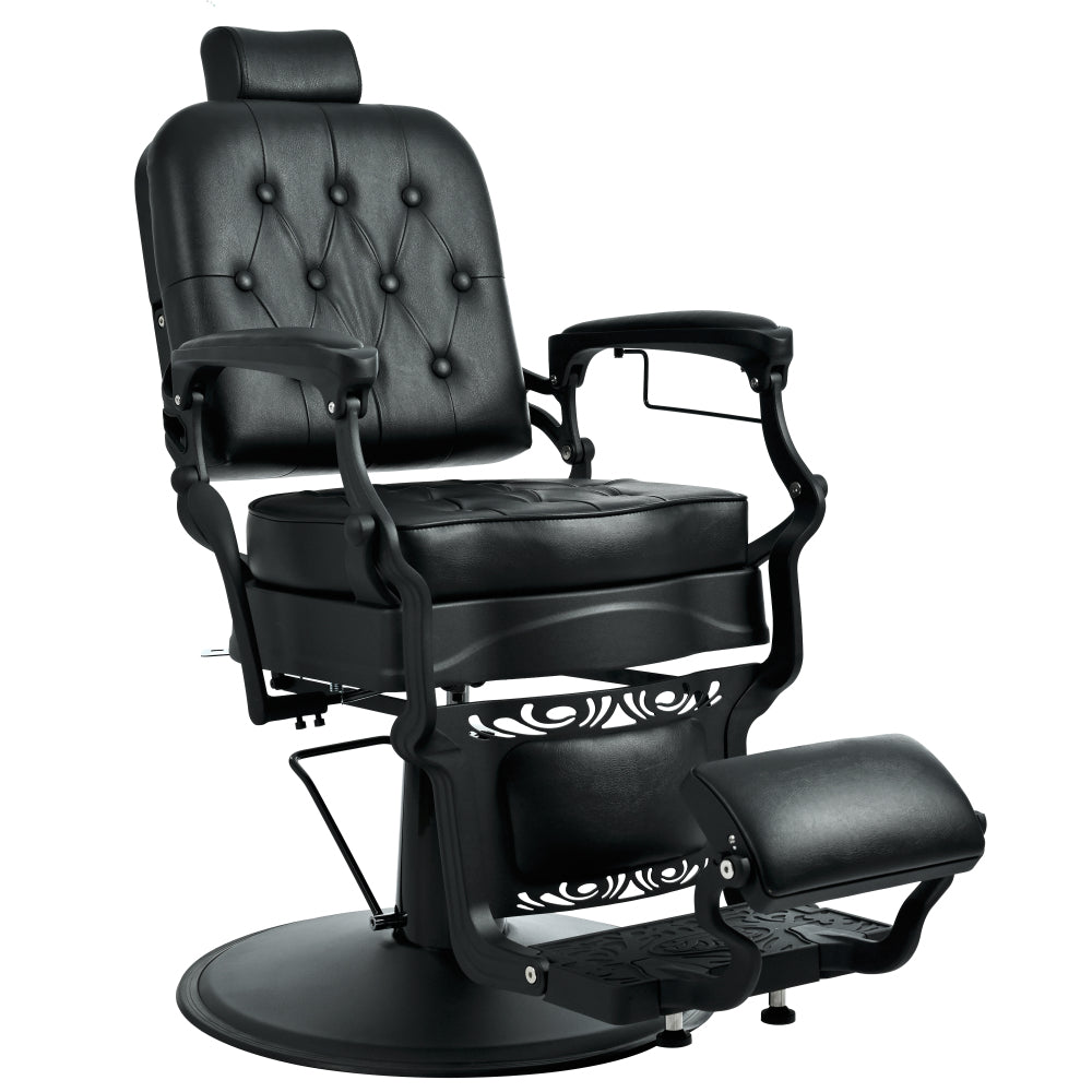 Heavy Duty Vintage Recline Barber Chair, Professional Salon Chair with Heavy Duty Metal, Supports 360°Rotatable,for Salon Beauty Spa Equipment, Black