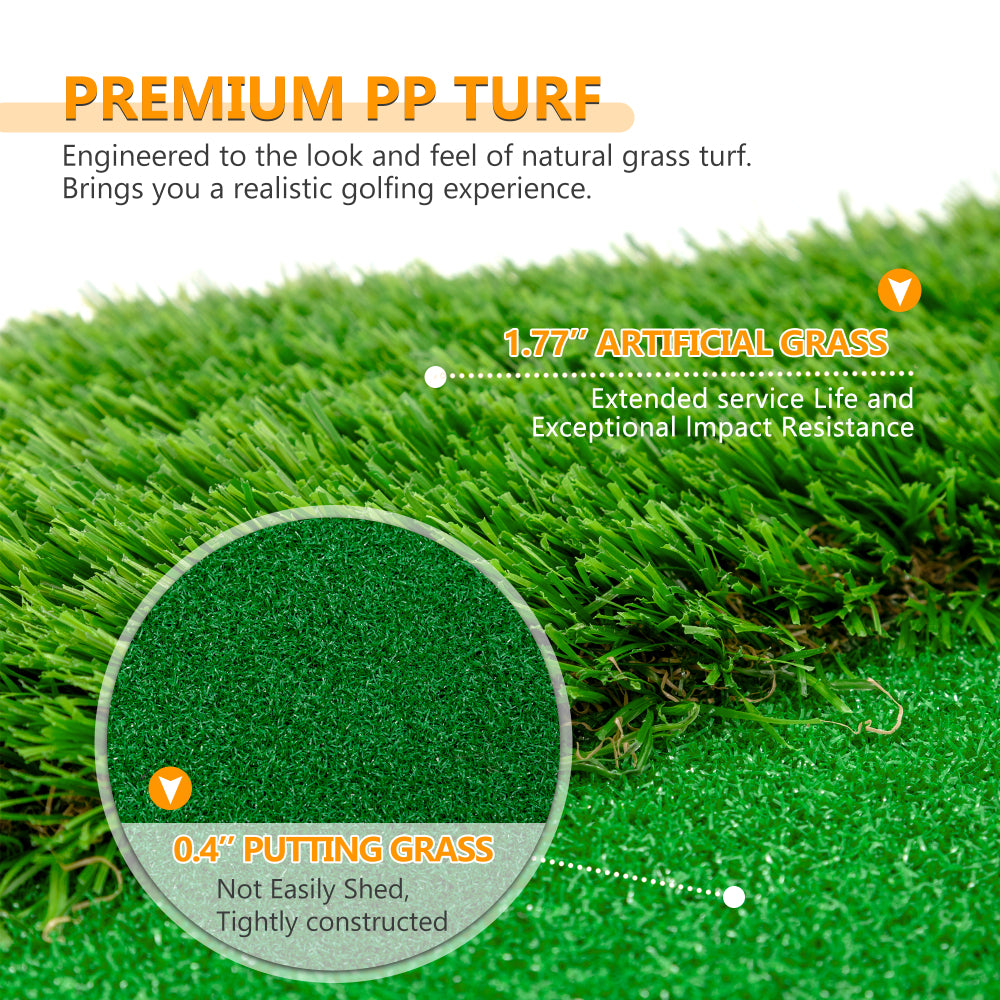 10x5 FT Golf Putting Green, Golf Training Mat with High-quality Turf, 3 Holes, 3 Flags and Cups for Indoor Outdoor