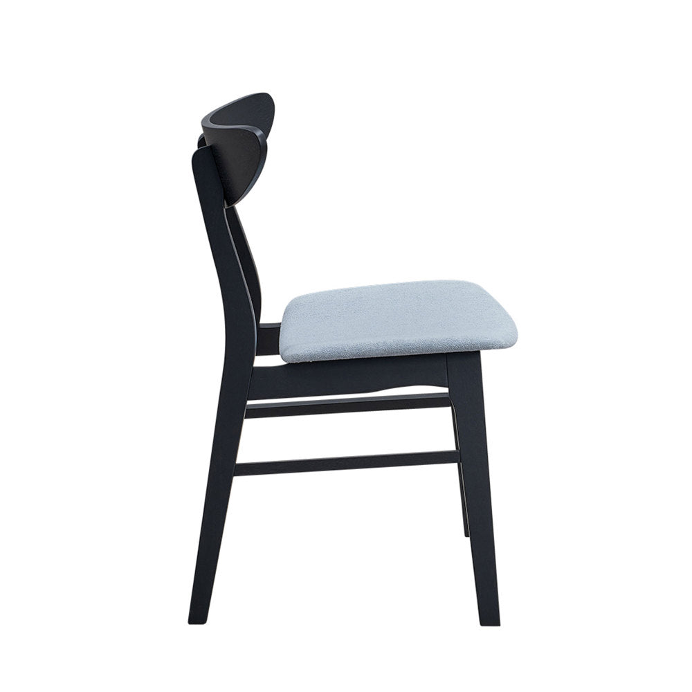 Wooden Dining Chairs Set of 2, Modern Soft Upholstered Kitchen Side Chairs,Wooden Frame Kitchen Chairs for Dining Room,Living Room,Restaurant,Black