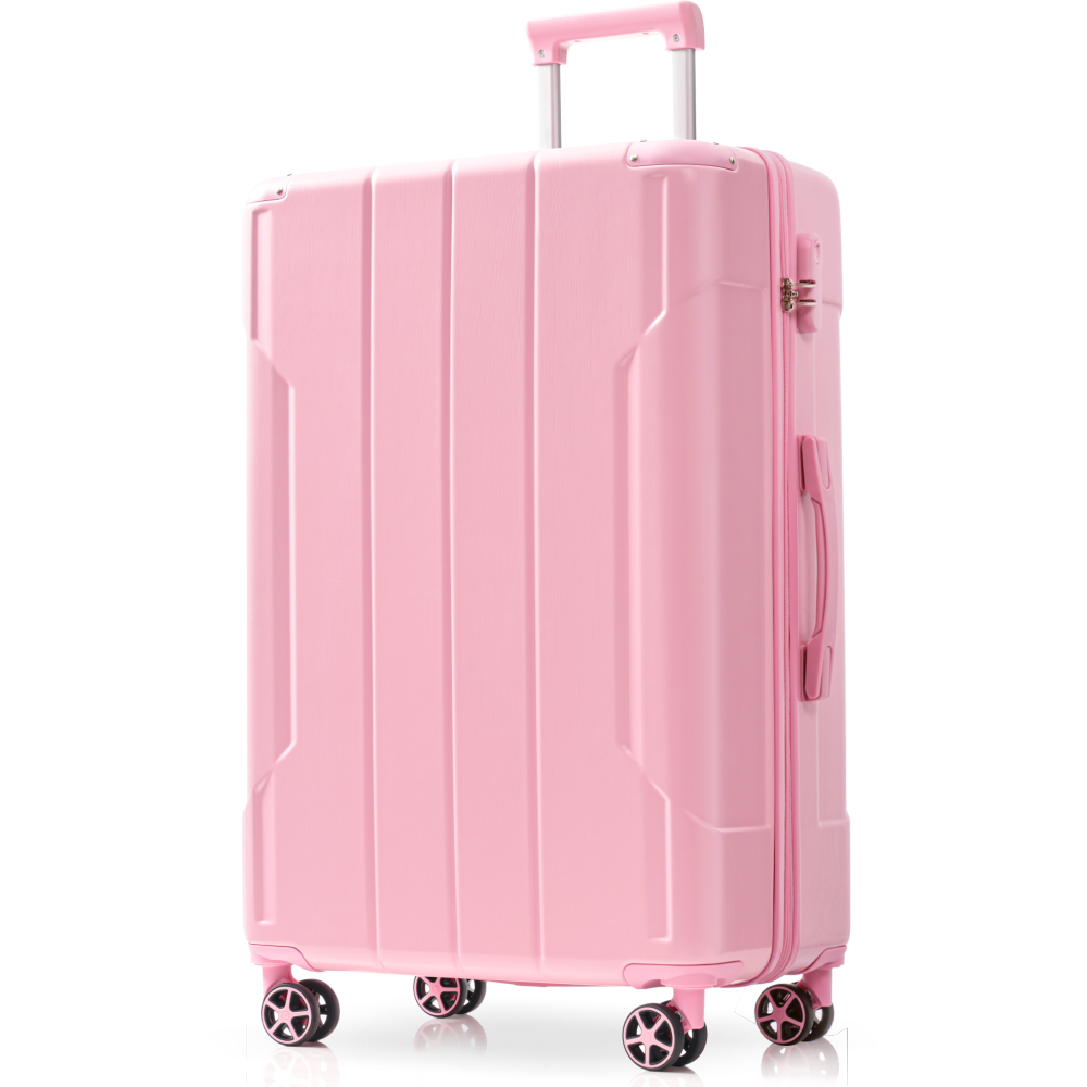Hardshell Luggage, Lightweight Durable ABS Suitcases with Double Wheels, Expandable 28-inch Checked Luggage 28" (Pink)