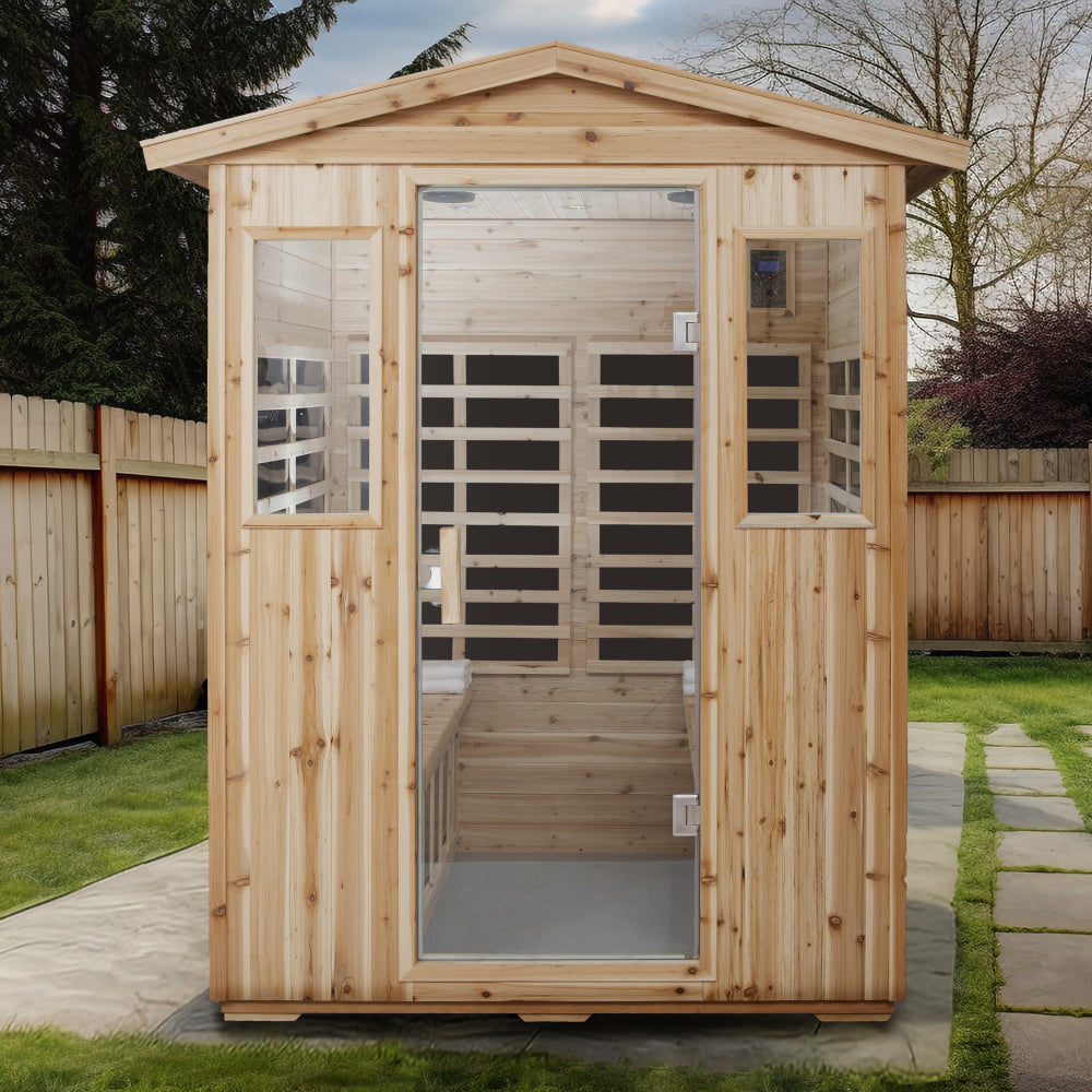 Four person Old fir Far-infrared outdoor sauna room