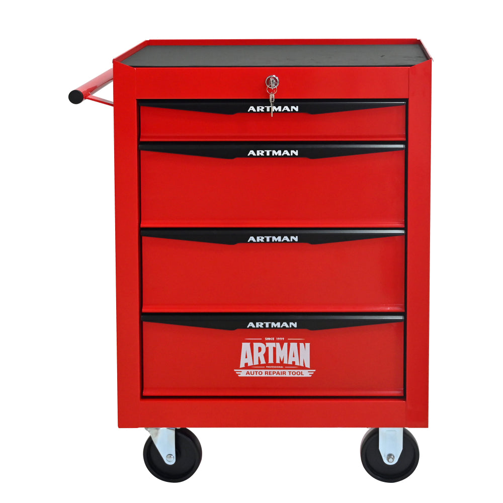 Rolling Metal Tool Chest with 7 Drawers, 20" 7-Drawer Tool Chest Cabinet with Ball Bearing Drawer Slides, Steel Tool Storage Box Organizer -Red&Black