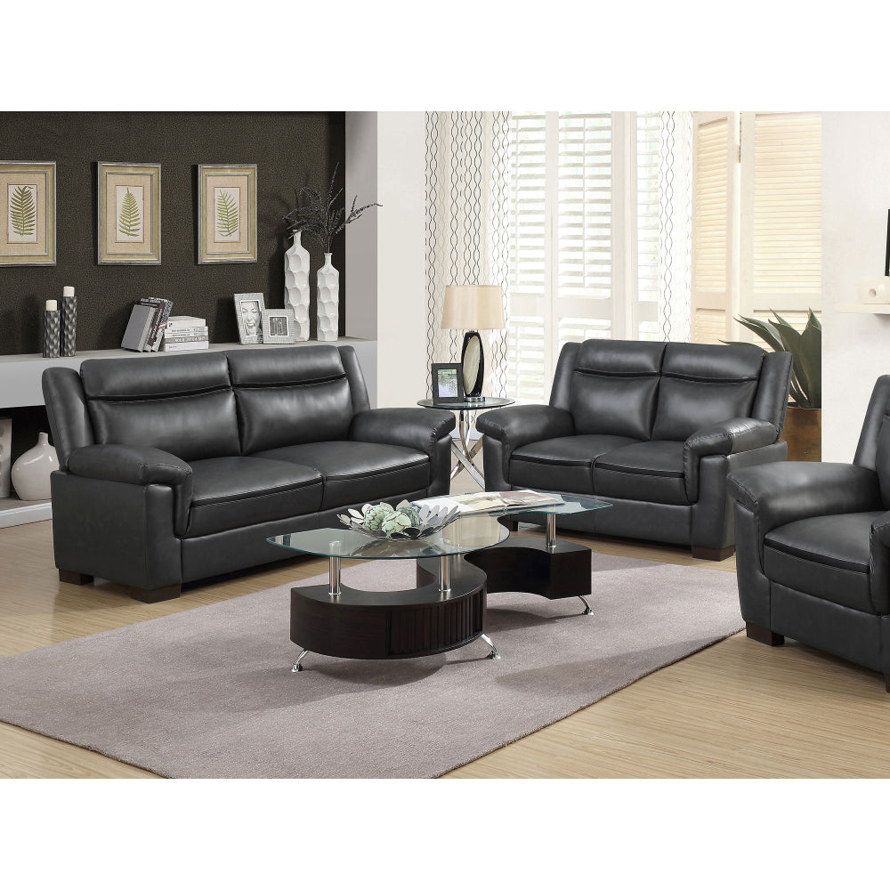 Borden Grey 2-piece Faux Leather Living Room Set
