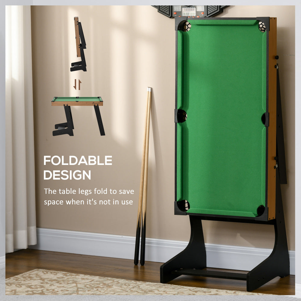 Soozier 38" Foldable Billiards Tabletop Game, Pool Table Set, Fun for the Whole Family with Easy Folding for Storage, Balls, Cues, Chalk, Brush for Game Room, Man Cave