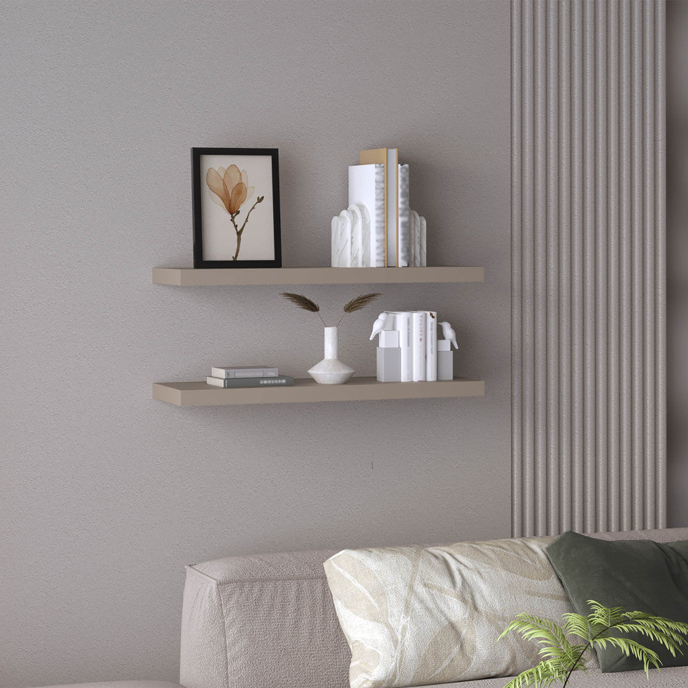 Ecco 31.5" Wide  Floating Shelves Set of 2, Shelves for Wall Decor for Bedroom, Bathroom Storage Shelves, Book Shelves for Living Room
