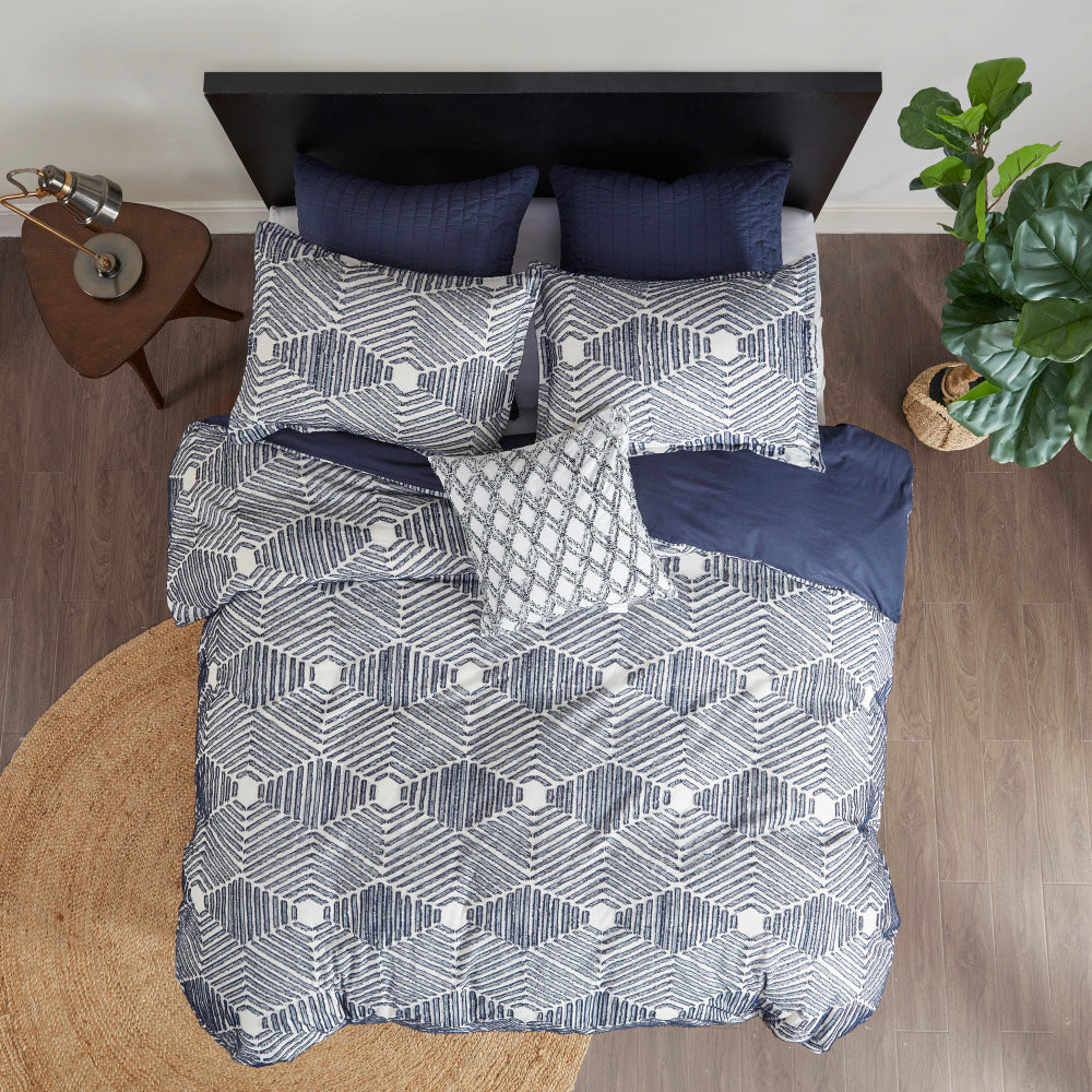 Cotton Quilted Euro Sham Navy Euro Sham