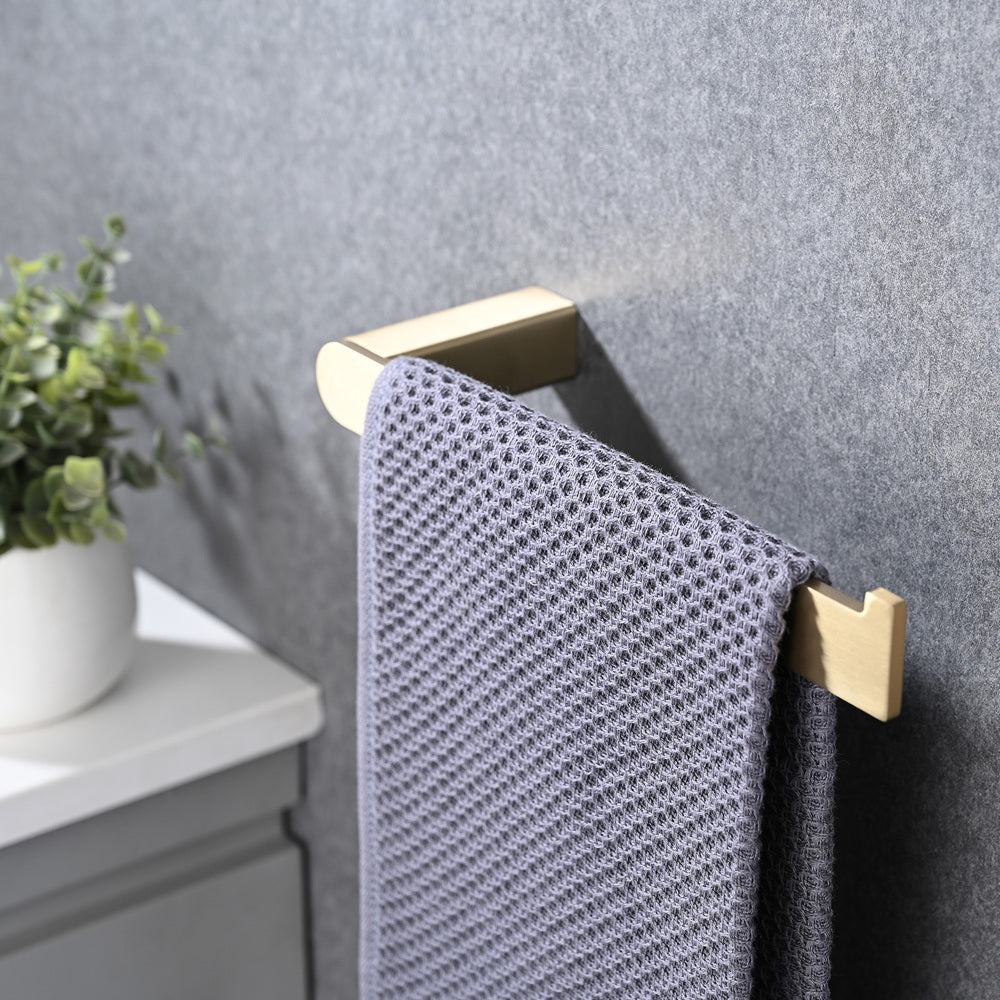 Brushed Gold 4-Pieces Bathroom Hardware Set Towel Bar Set Include Single Towel Bar Towel Holder Toilet Paper Holder