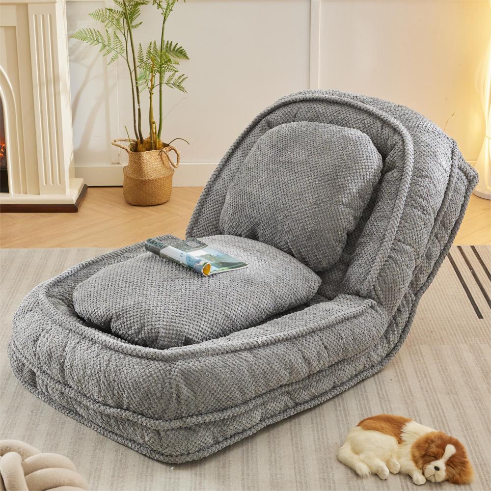 [VIDEO provided] Human Dog Bed ,Lazy Sofa Couch ,5 Adjustable Position,sit,sleep,fold,suit to put in bedroom, living room ,Space Saving Design ,Brown