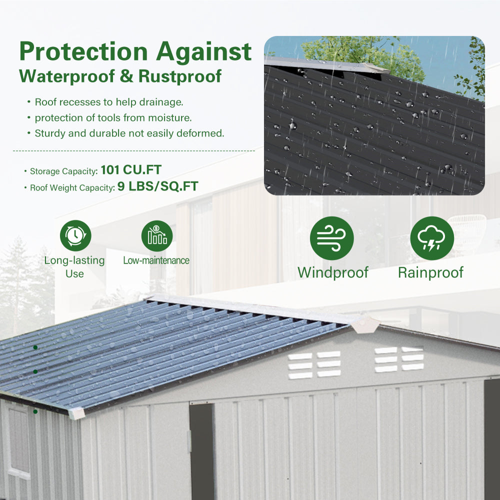 6X3.5FT Metal Storage Shed,Tool Shed with Peaked Roof Waterproof with Clear Window and Lockable Door Compact Tool Shed for Garden, Backyard,Patio,Sundries and Bike Storage, White