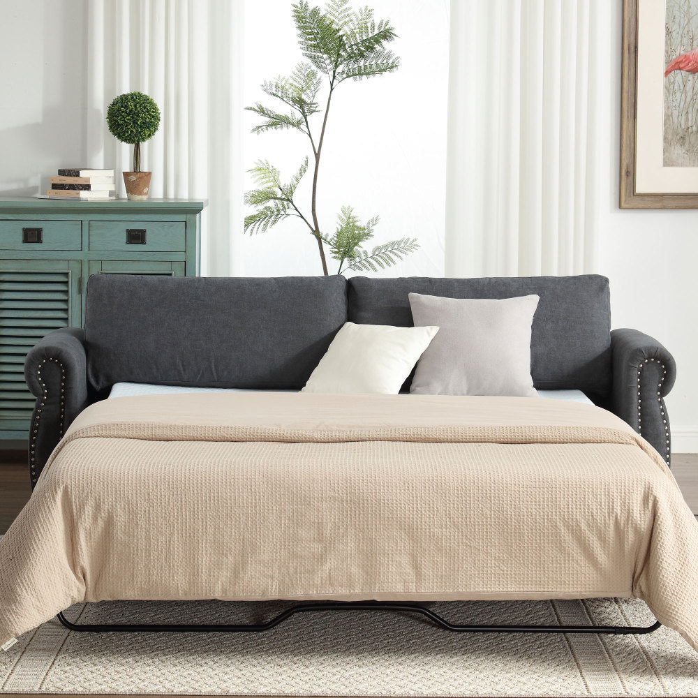 U_Style 80.7'' 2-in-1 Sofa Bed Sleeper with Large Mattress(63''*70.9*3.3 inch), for Living Room Spaces Bedroom