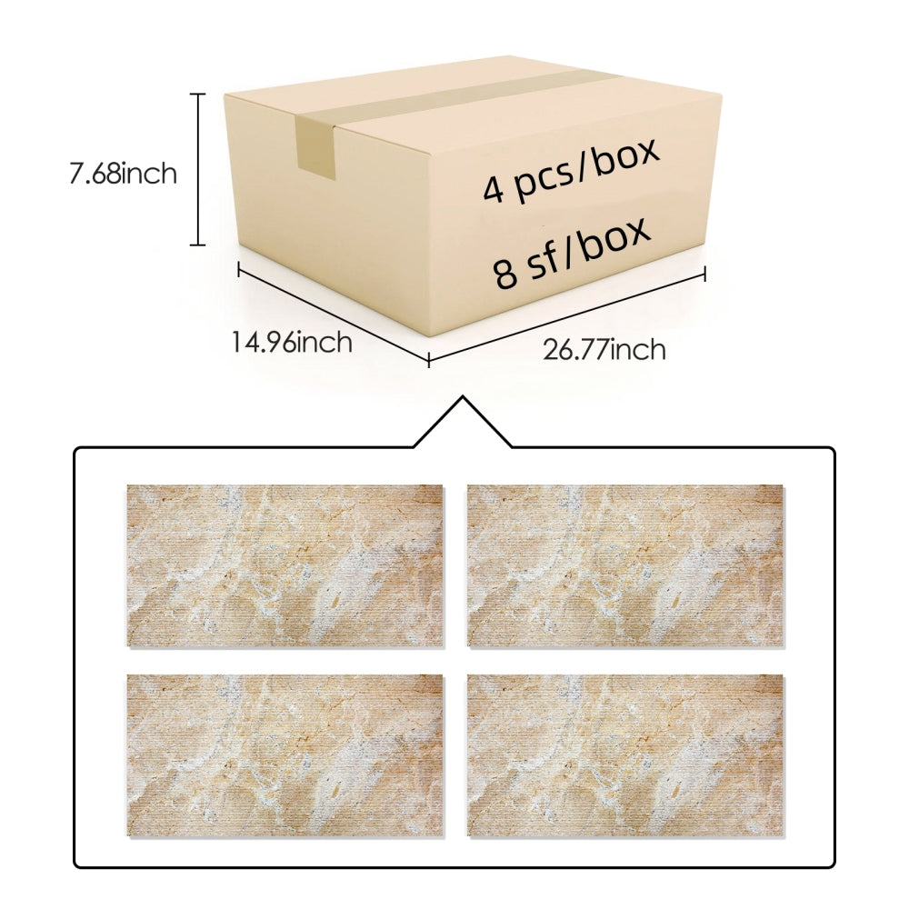 12*24 Gold Yellow Beige natural marble, for wall, FS textured finished, 3D fluted marble, natural stone, genuine marble, real marble, 1 box 4 pcs