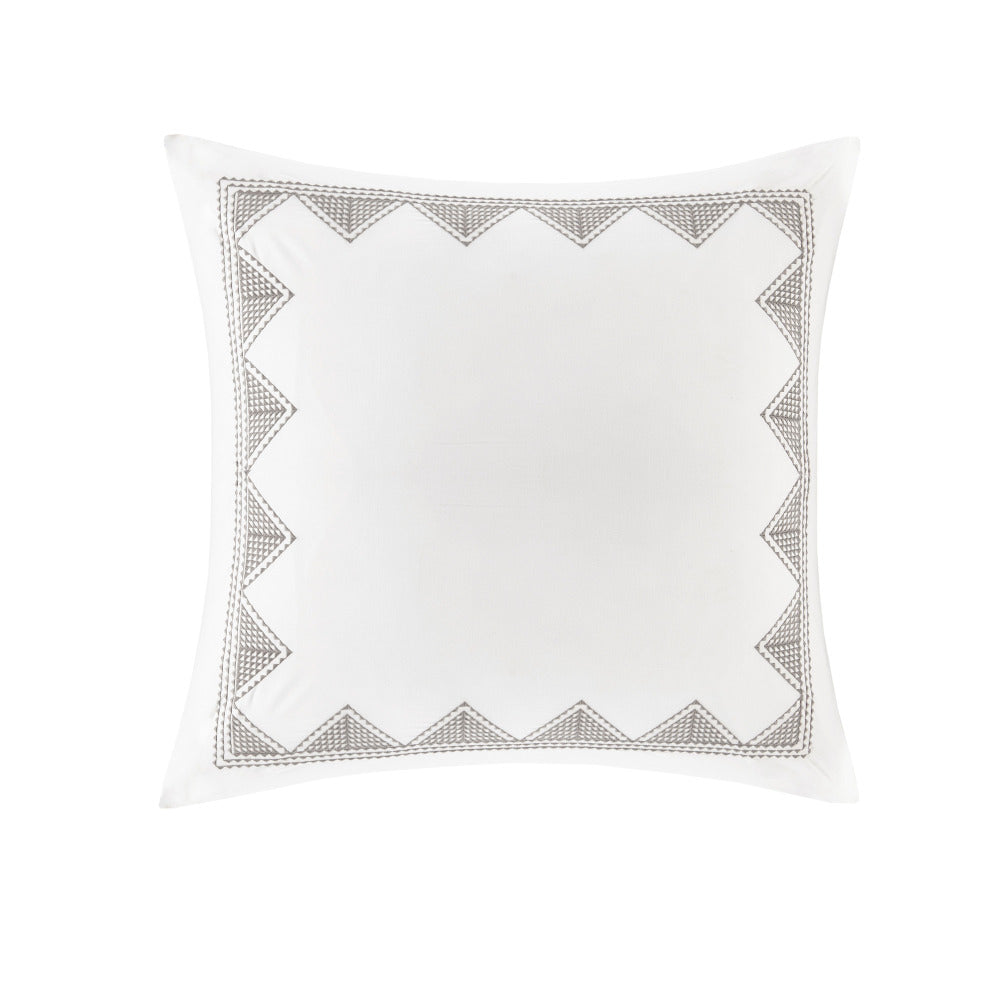 Cotton Embroidered Euro Sham White Euro Sham