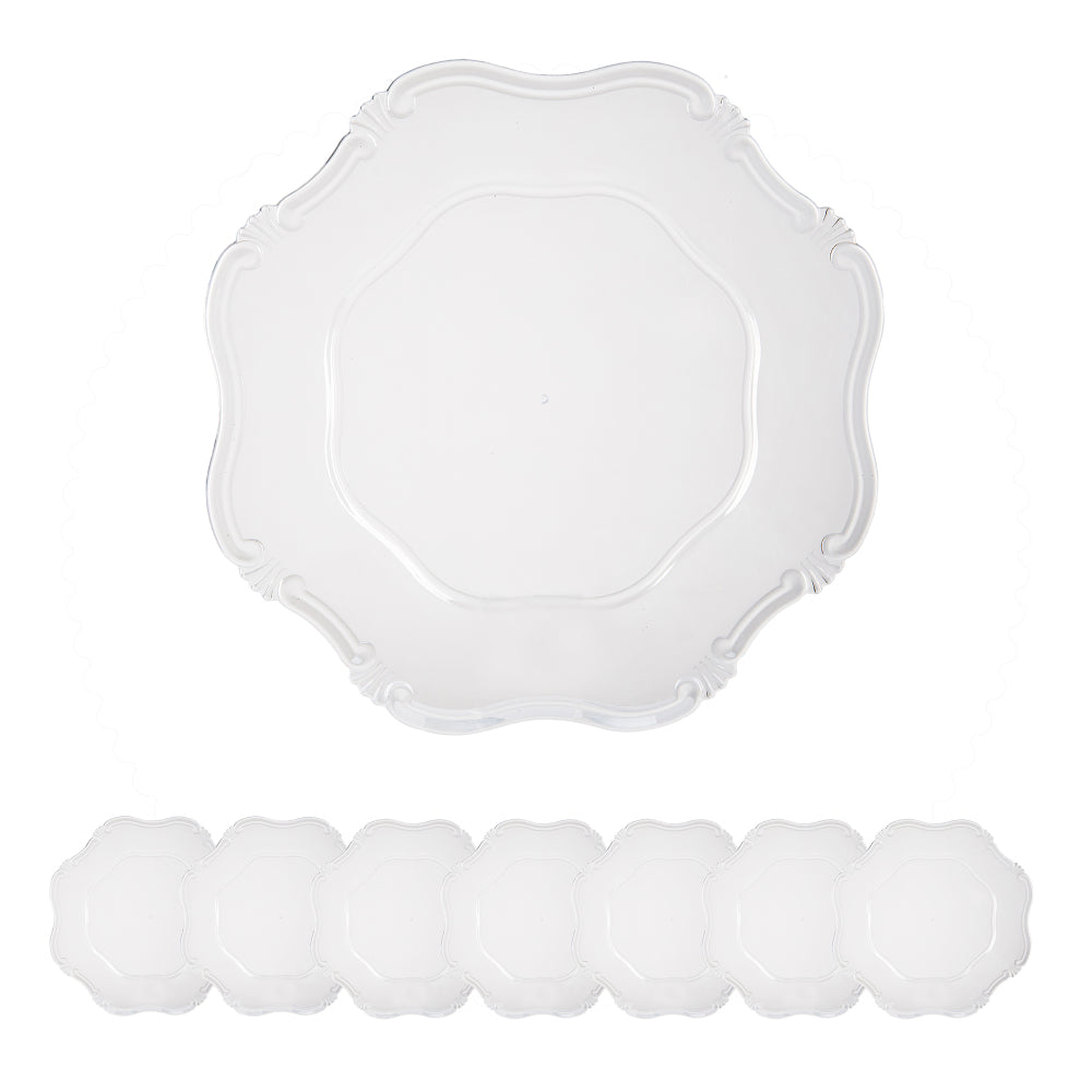 8 Pack Plastic Charger Plate, D13"
