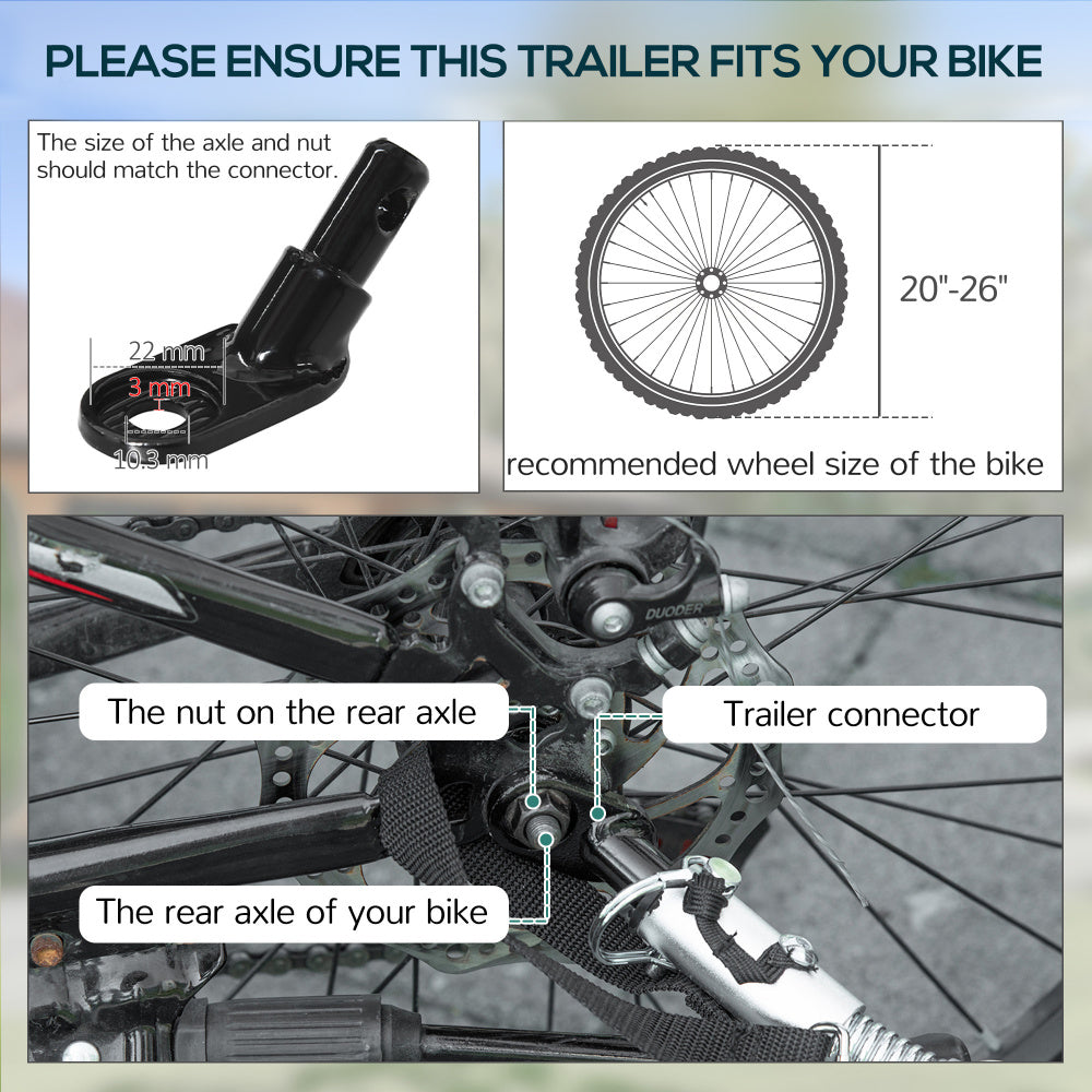 Aosom Bike Cargo Trailer for Hefty Loads, Foldable Compact Storage, Universal Hitch, Bike Wagon Bike Trailer Bicycle Cargo Trailer Bike Attachment with 16" Wheels, Heavy-Duty, Black