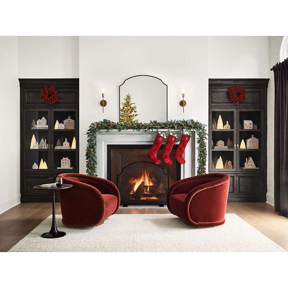Swivel Accent Chair, 360-degree Swivel Barrel Chair with Velvet Fabric Upholstery, Comfy Pumpkin-Shaped Swivel Chair for Living Room, Bedroom, or Office