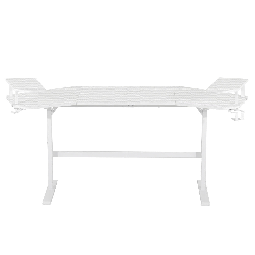 Techni Sport TS911D Gaming Desk with Shelves & Accessory Holder, White