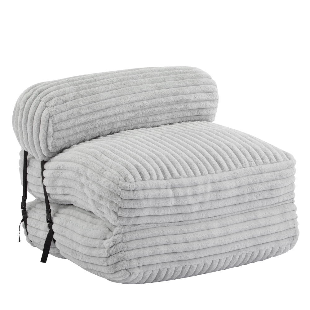 Latina Indoor Foldbable Bean Bag Lounge chair, Light Gray