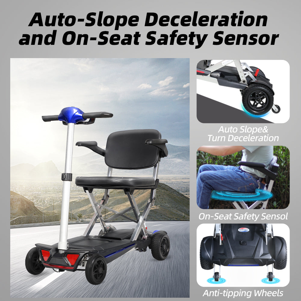 MOBIFREE Powered Lightweight Manual Folding Mobility Scooter M2020 for Adults and Seniors.