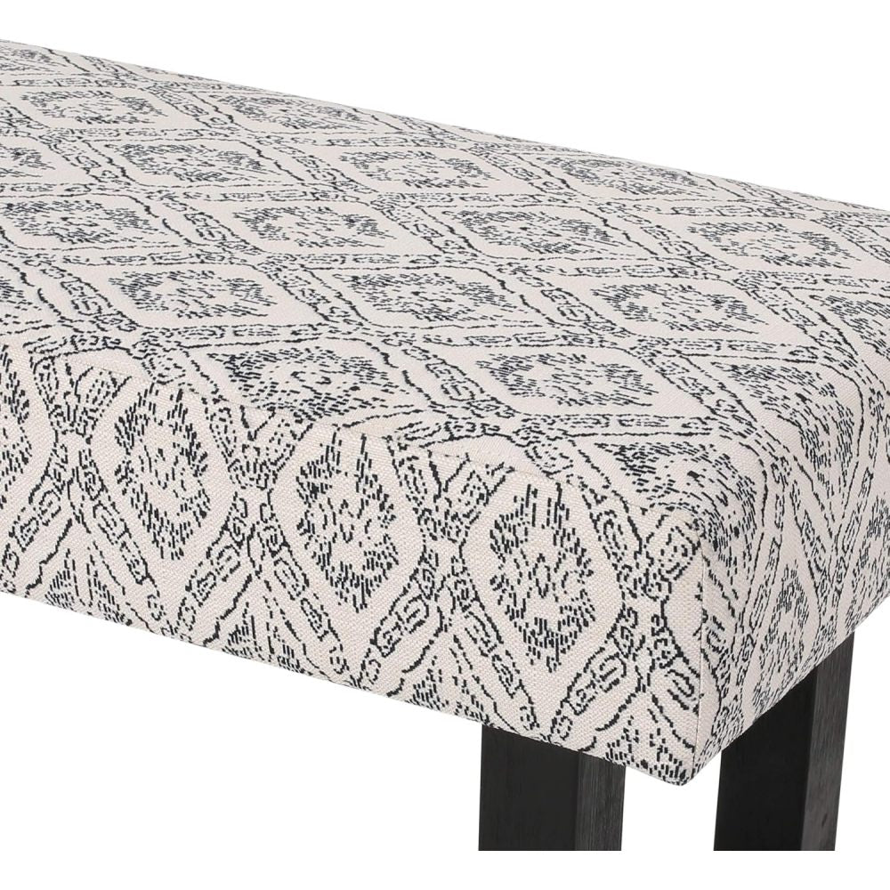 Ashford Boho Fabric Bench Great Deal Furniture Boho Fabric Bench, Black Print