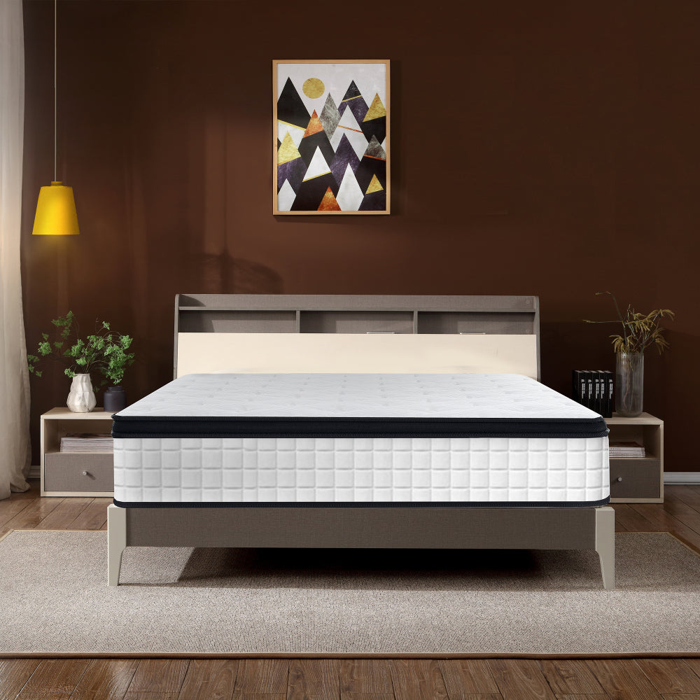 Full Size 12 Inch CertiPUR-US  Cool Memory Foam  OEKO-TEX 100  Knitted Cover  Individual  Pocket Spring Hybrid Mattress in A Box