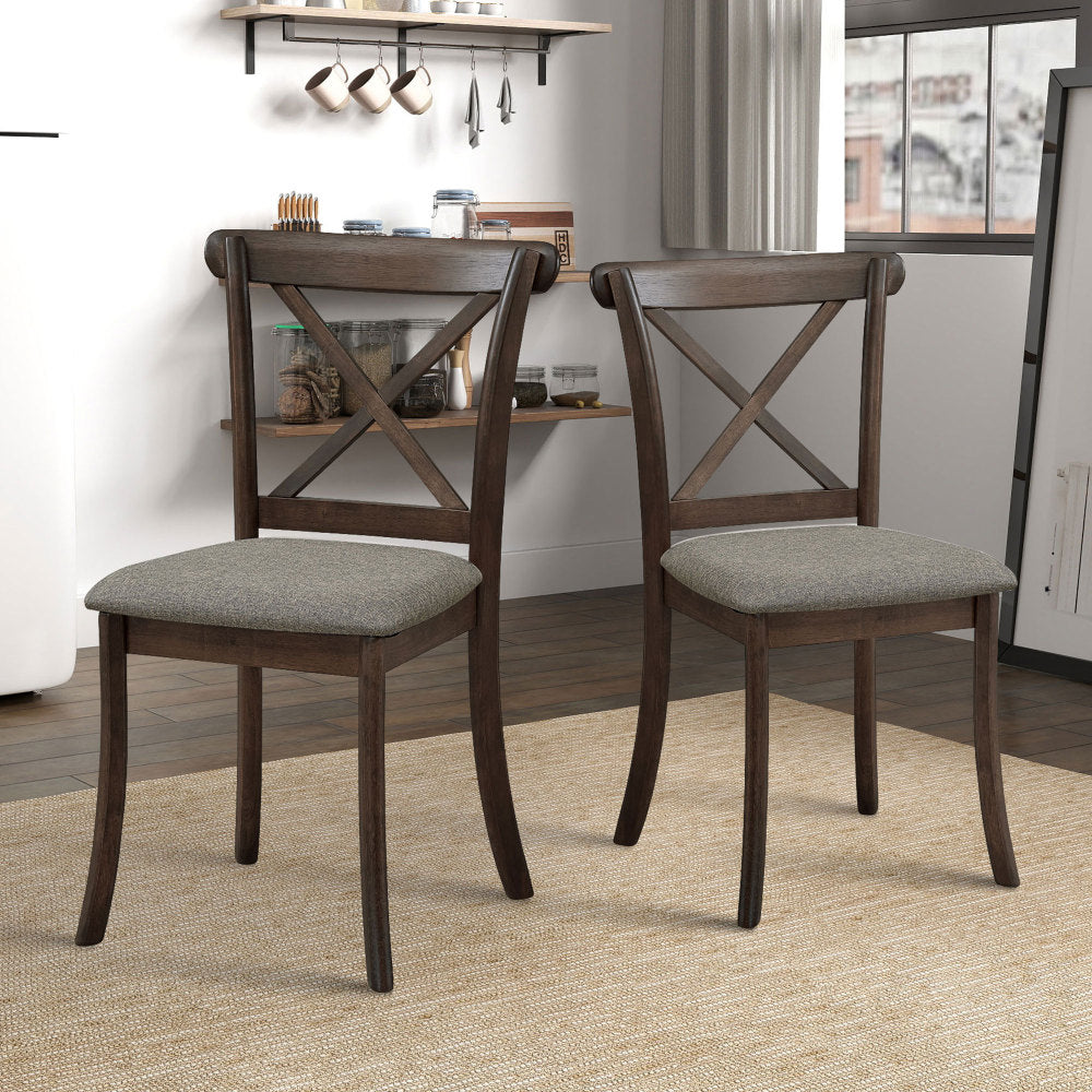 47.24''Round Rubber Wood Dining Table for 4-6 with Wooden Trestle Pedestal Base,Modern Kitchen Wooden Table Dinner Table for Dining Room, Living Room,Oak(1Table)