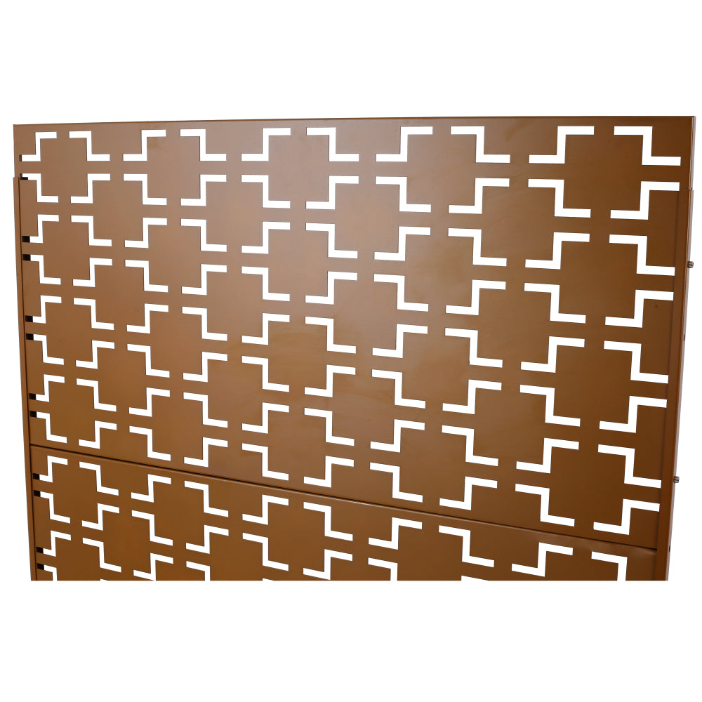 Outdoor & Indoor Privacy Screen Metal Privacy Screen 76" H×48" W, Freestanding Decorative Privacy Screen for Deck Balcony Patio, Privacy Fence Panels for Outside Lawn Garden PS105 BROWN