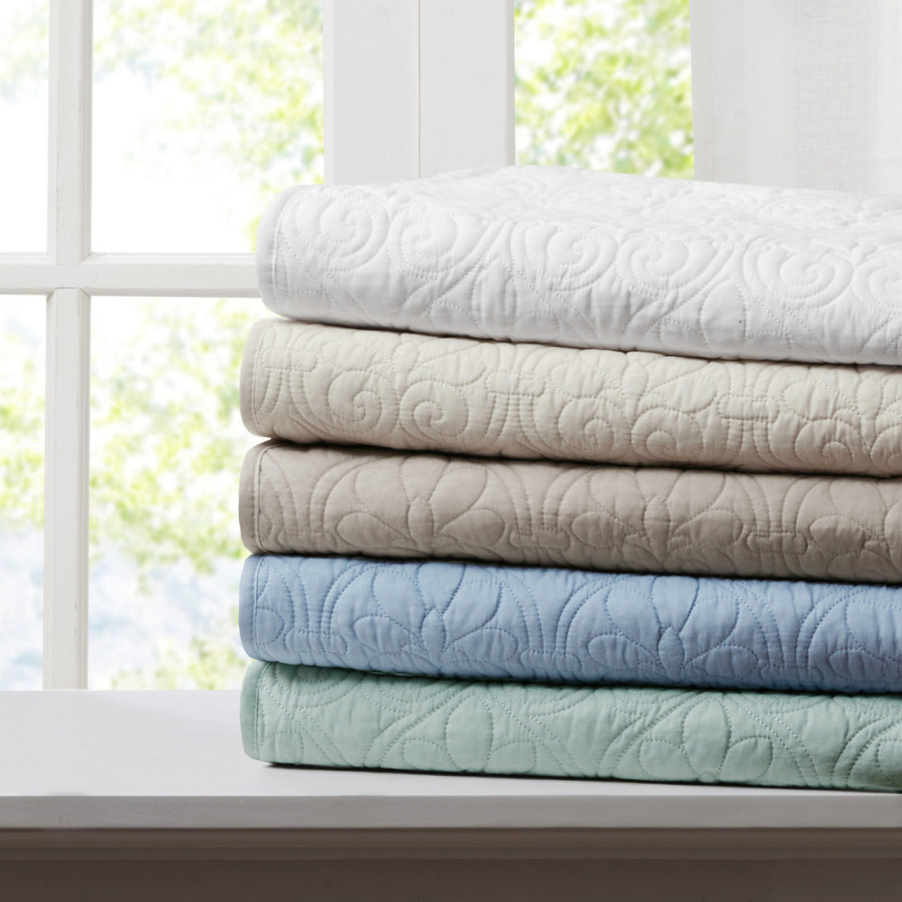 Oversized Quilted Throw Khaki 60x70"