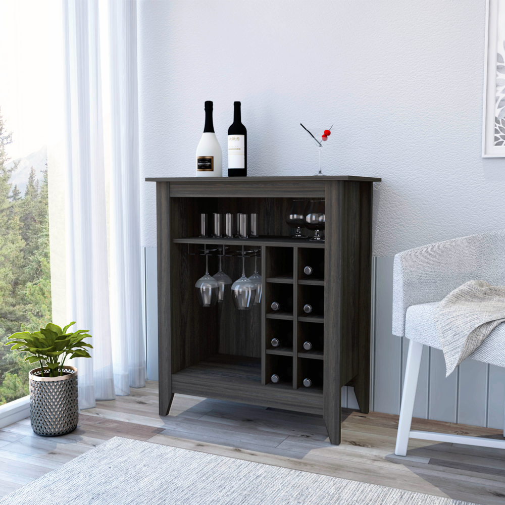 Bar Cabinet, One Open Drawer, One Open Shelf, Carbon Espresso