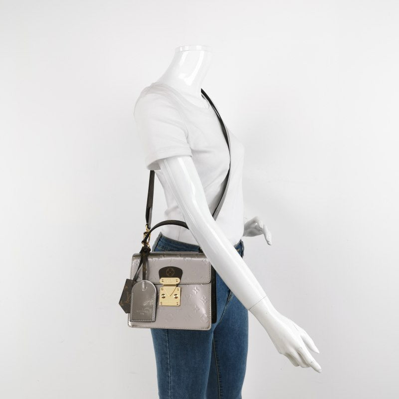 Louis Vuitton (LV) Spring Street Patent Leather Embossed Old Flower S-lock Lock Crossbody Bag Shoulder Bag