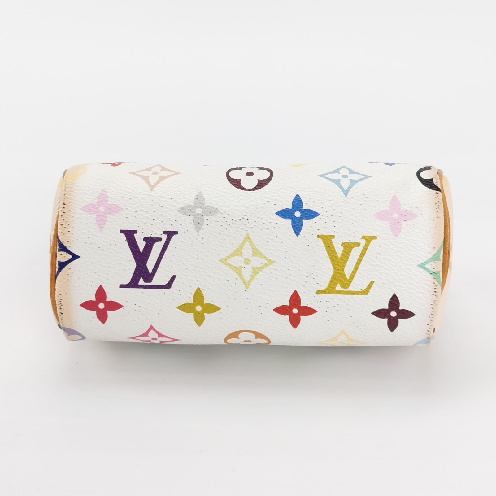 Louis Vuitton（LV）SpeedyNano Vegetable Tanned Leather White Tri-color Boston Bag Handbag