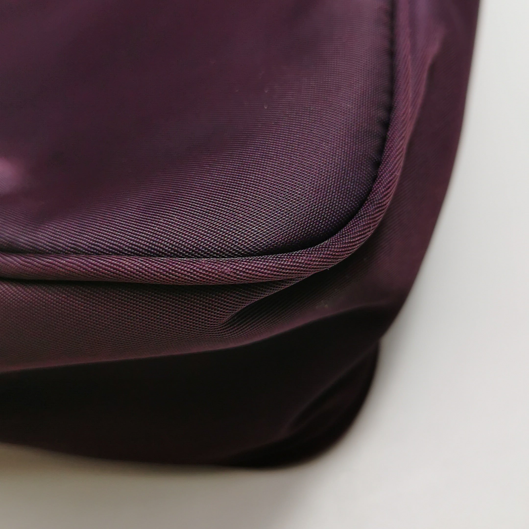 Prada Hobo Nylon Fabric Solid Color Triangle Logo Handbag