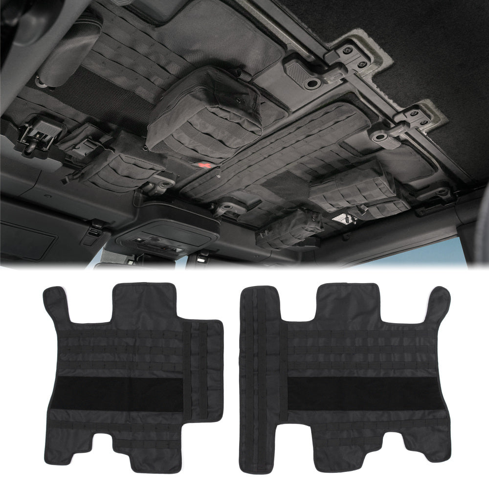 Roof Liner Organizer Overhead Storage Jacket Overhead Car Organizer Car Headliner Storage Organizer For Ford Bronco 2021 2022 2023 2024 2/4 Doors Roof Tactical Vest Accessories With 5 Molle Pouch