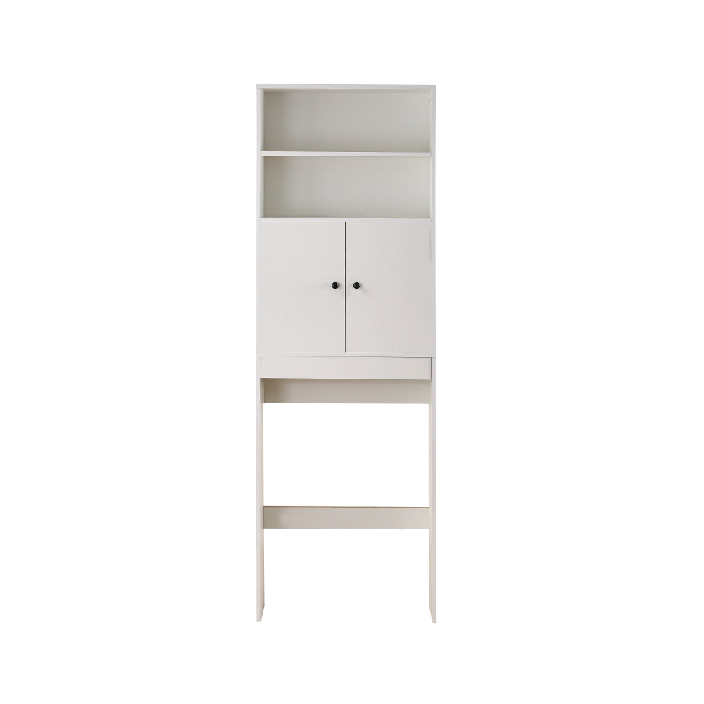 Over The Toilet Storage Cabinet, Farmhouse Storage Cabinet Over Toilet with 2 Barn Door & Toilet Paper Holder Stand,Home Space-Saving Toilet Rack,for Bathroom,Restroom, Laundry-white
