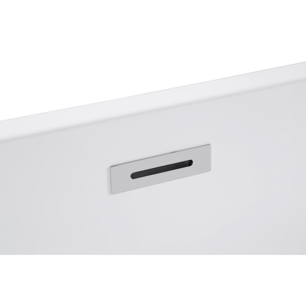 47" Acrylic Freestanding Bathtub ,Spacious rectangle Shape, Gloss White Finish, Chrome Overflow & Pop-Up Drain CUPC Certificate