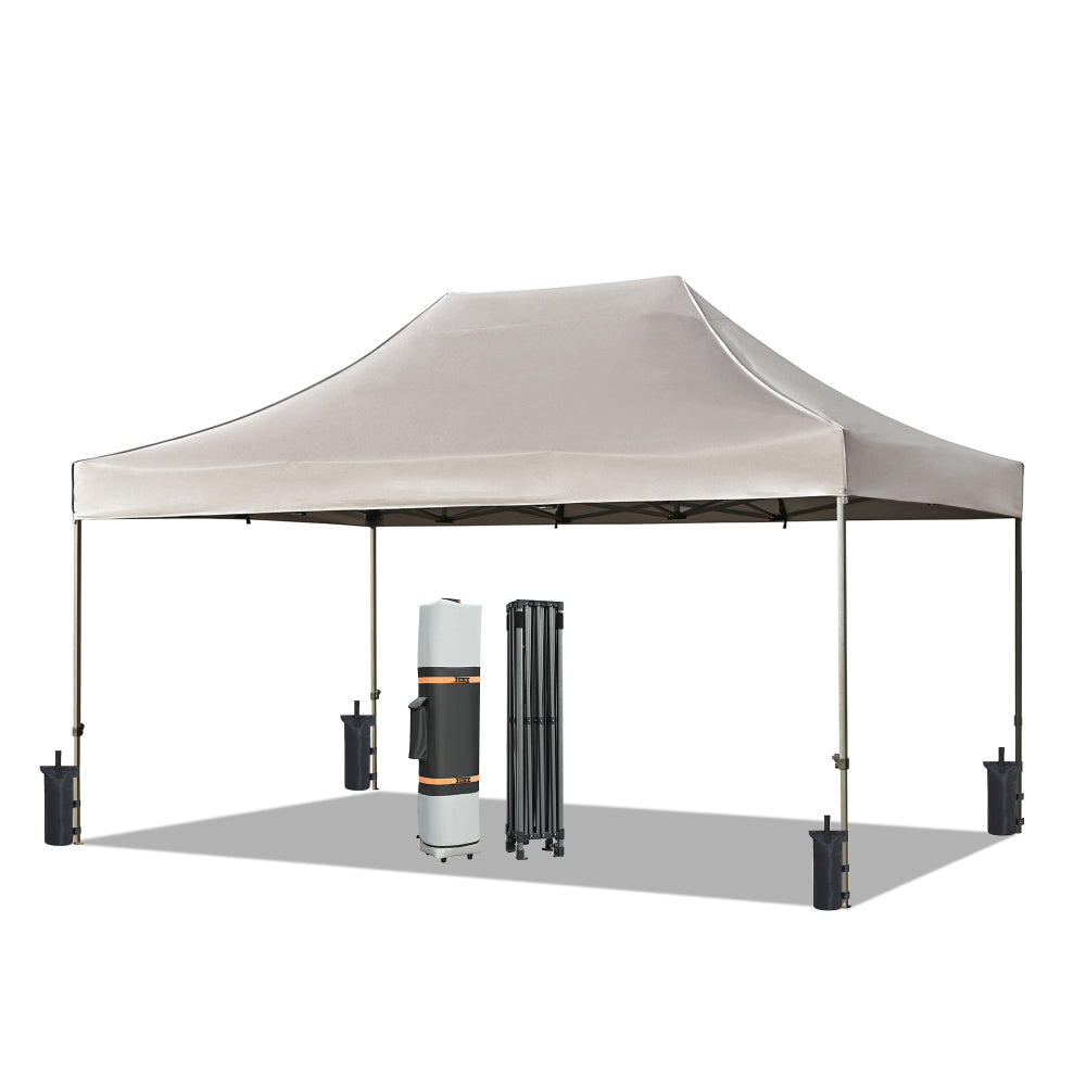 TREXM 10x15 Pop Up Canopy Tent, Heavy Duty Party Tent with 4 Sidewalls UV Waterproof Protection, 3 Height Adjustable Outdoor Canopy Tent for Weddings, Events, and Backyard Gatherings, Khaki