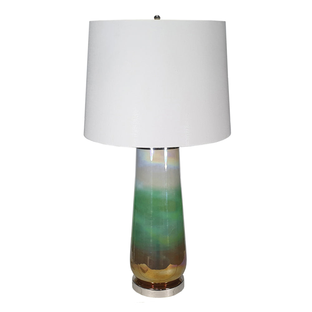 16x16x29.8" Gold and Black Table Lamp with Contemporary Disc Design
