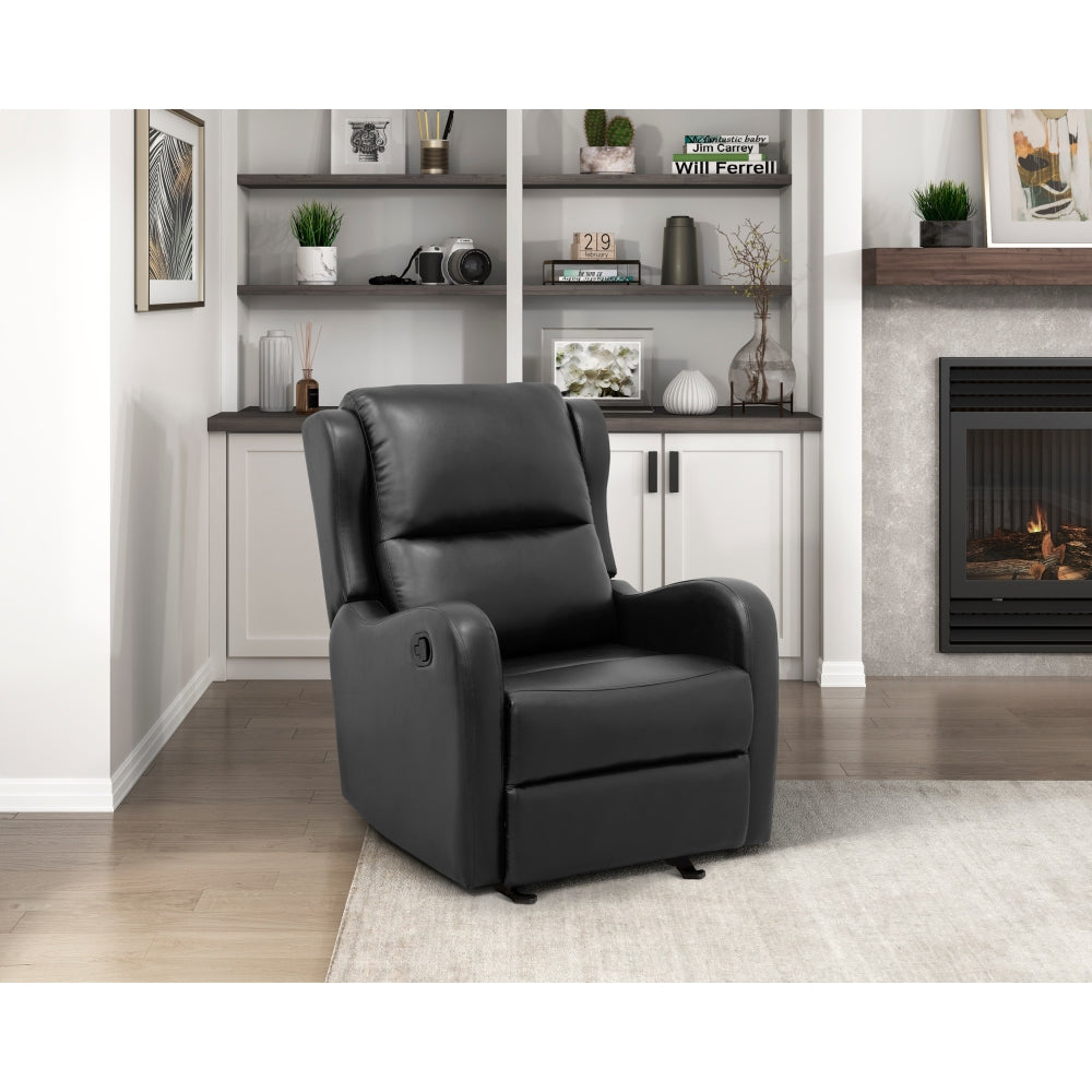 Faux Leather Upholstery Gray Reclining Chair 1pc Living Room Furniture Comfort Seating