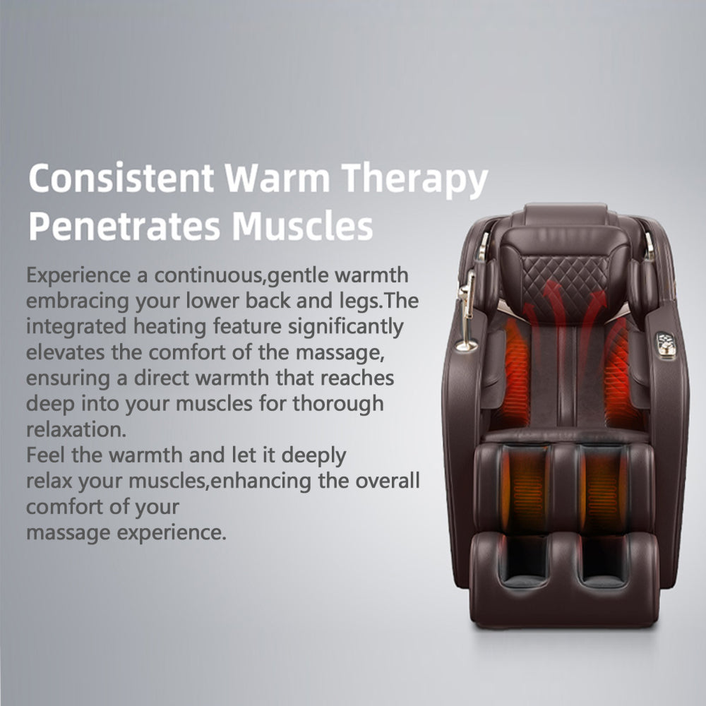 "Luxury Meets Technology! Zero Gravity Massage Chair with SL-Track, Shiatsu, Heated Back & Calves, Foot Rollers, Built-in Speakers & Smart LCD Control – Elevate Your Home or Office Comfort!"