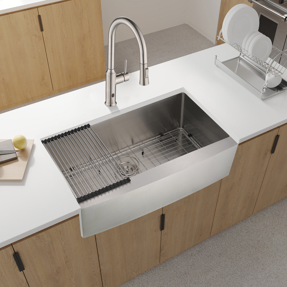 33"x21"x10"Farmhouse Apron Single Bowl Stainless Steel Kitchen Sink