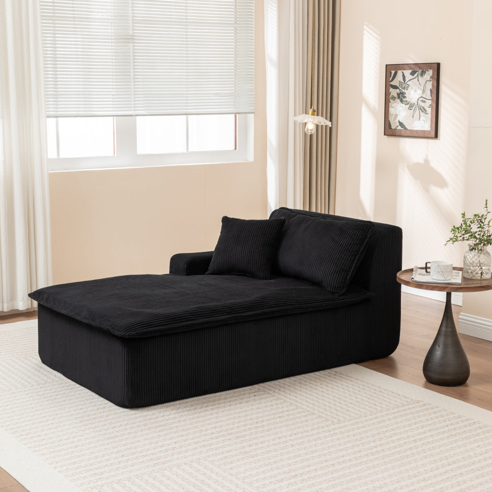 Right Armrest Chaise Lounge Chair Upholstered Sofa Bed No Assembly Required,Oversized Sleeper Chair in Box for Living Room, Movie Room, Bedroom (Single)