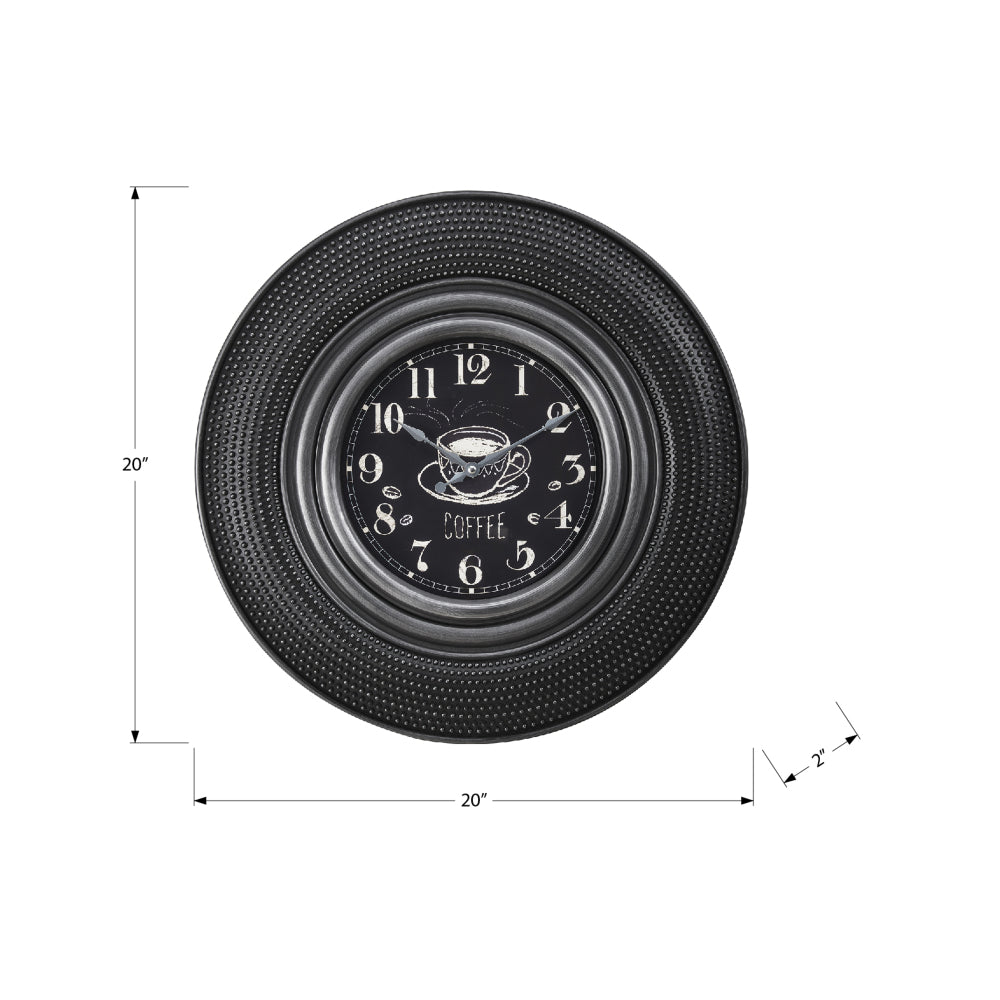 Clocks, 20" Round, Charcoal Grey, Transitional