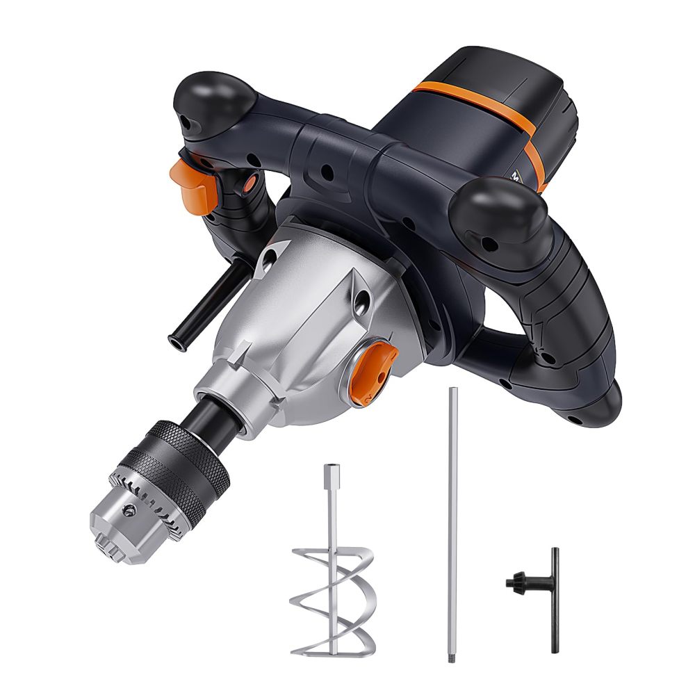 Drill Mixer Set with Spade Handle 1/2 inch Electric Corded Mixing Drill Machine 9A Motor Concrete Mud Mixer