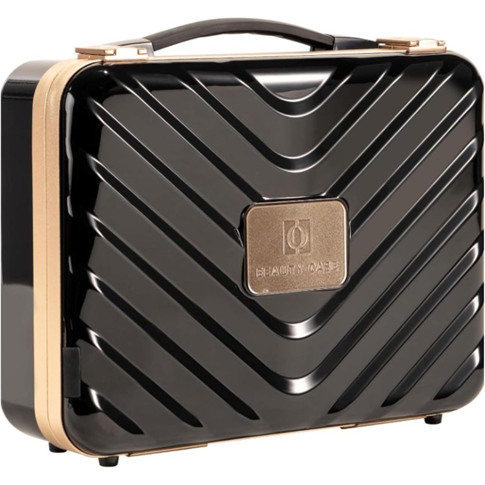 Makeup Case with LED Lighted Mirror Travel Makeup Train Case Cosmetic Organizer for Girls Makeup Artist, Makeup Tools, Hairstylist Travel Black